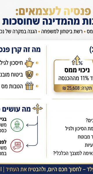 קרן פנסיה לעצמאים: מתנות מהמדינה שחוסכות לך כסף היום