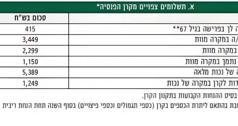 קצבת שאירים בקרן הפנסיה - ארנפלד סוכנות לביטוח